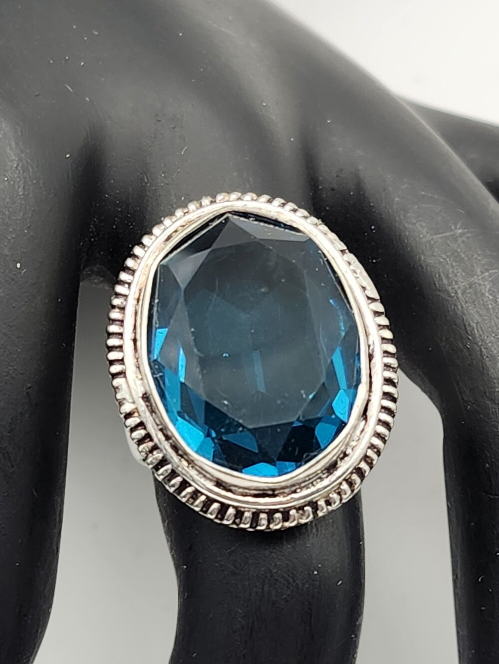 925 Silver Semi-precious Stone Ring, Size 7